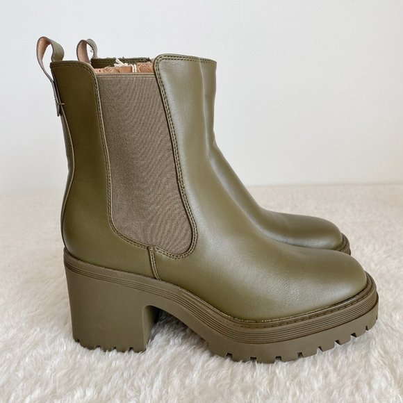 Sam&Libby Women's Camila Block Heel Boot Side Zip, Moss Green, Size 8 / 8.5 - Picture 10 of 15